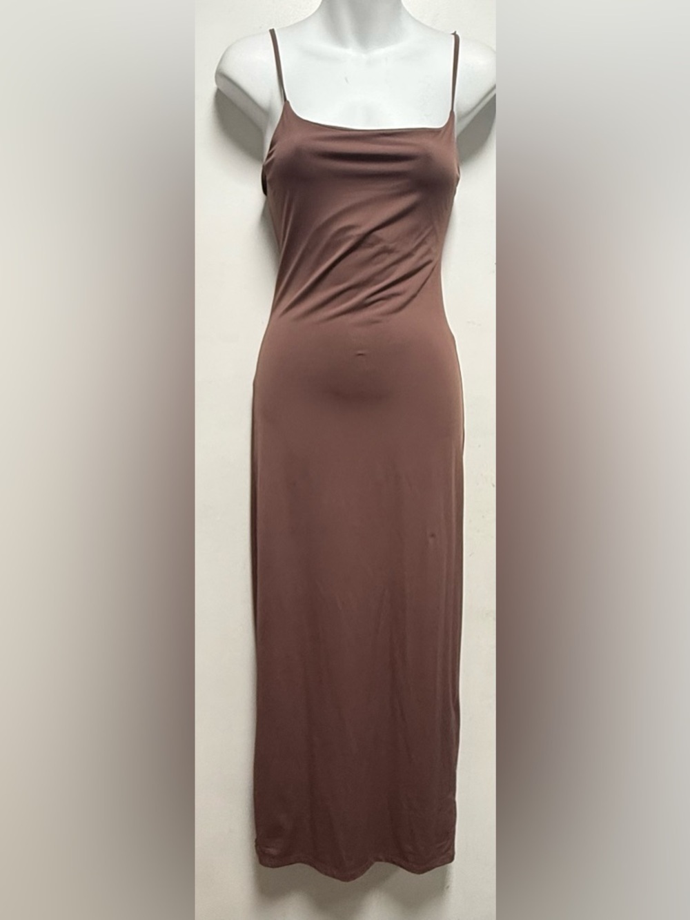 Pull&Bear Brown Spaghetti-Strap Maxi Dress